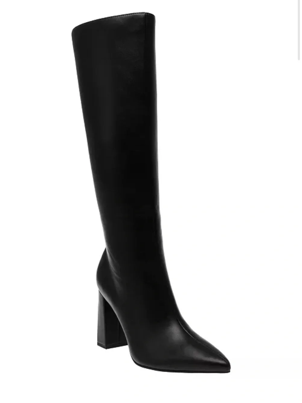 Wild Pair Black Over-the-Knee Pointed Toe Block Heel Boots